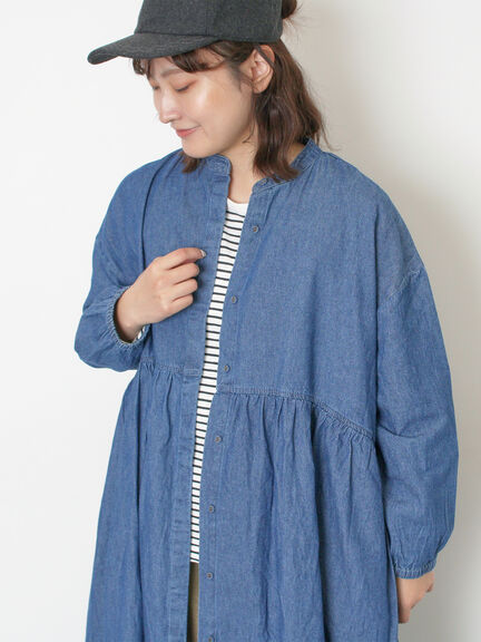 デニムバンドカラーワンピース ≪S/Mサイズ≫（ブルー）｜Samansa Mos2（サマンサ モスモス）通販