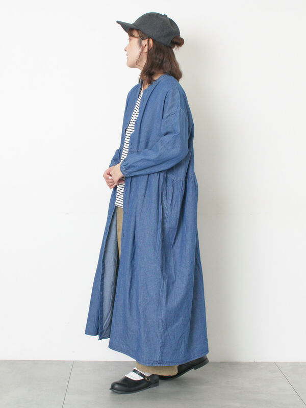 konoです　ワンピース2点 デニムバンドカラーワンピース ≪S/Mサイズ≫（ブルー/ワンピース