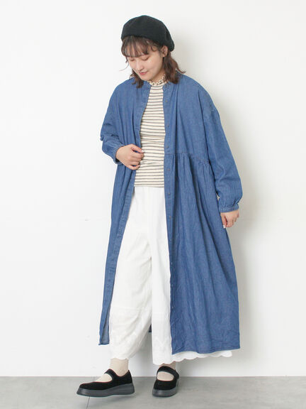 デニムバンドカラーワンピース ≪S/Mサイズ≫（ブルー）｜Samansa Mos2（サマンサ モスモス）通販