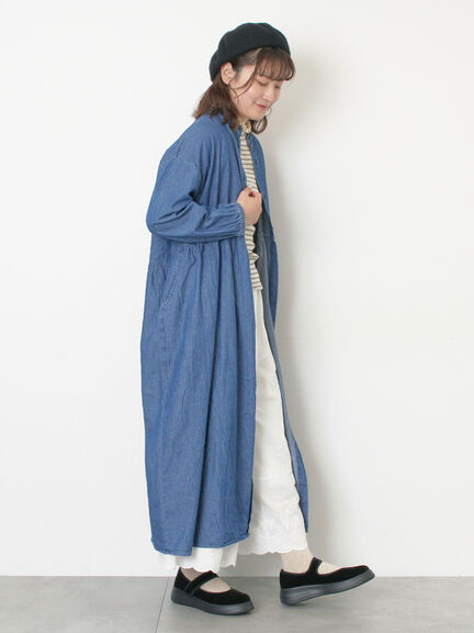 デニムバンドカラーワンピース ≪S/Mサイズ≫（ブルー）｜Samansa Mos2（サマンサ モスモス）通販
