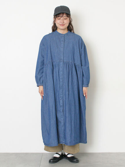 デニムバンドカラーワンピース ≪S/Mサイズ≫（ブルー）｜Samansa Mos2（サマンサ モスモス）通販