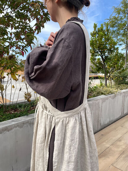 【立川店/EC限定】リネンレイヤード2WAYエプロンワンピース（オフホワイト/ブラック/パープル/キナリ）｜Samansa Mos2（サマンサ モスモス）通販