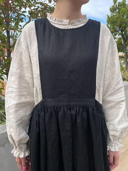 【立川店/EC限定】リネンレイヤード2WAYエプロンワンピース（オフホワイト/ブラック/パープル/キナリ）｜Samansa Mos2（サマンサ モスモス）通販