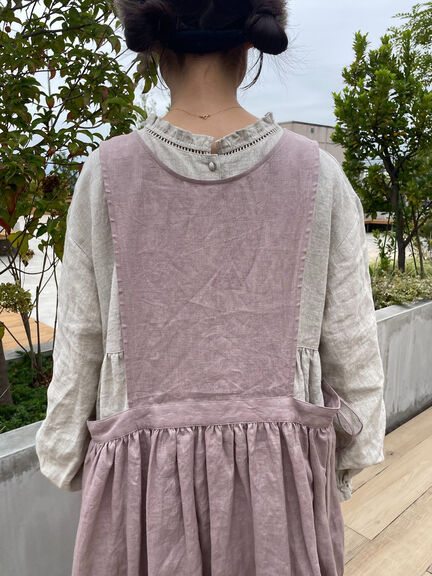 【立川店/EC限定】リネンレイヤード2WAYエプロンワンピース（オフホワイト/ブラック/パープル/キナリ）｜Samansa Mos2（サマンサ モスモス）通販