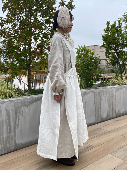 【立川店/EC限定】リネンレイヤード2WAYエプロンワンピース（オフホワイト/ブラック/パープル/キナリ）｜Samansa Mos2（サマンサ モスモス）通販