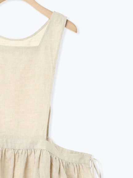 【立川店/EC限定】リネンレイヤード2WAYエプロンワンピース（オフホワイト/ブラック/パープル/キナリ）｜Samansa Mos2（サマンサ モスモス）通販