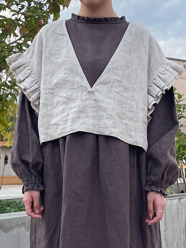 sm2 ◾️立川限定▪️リネンダブルフリル2wayベスト　ベージュ sm2 ◾️立川限定▪️リネンダブルフリル2wayベスト ベージュ 立川限定