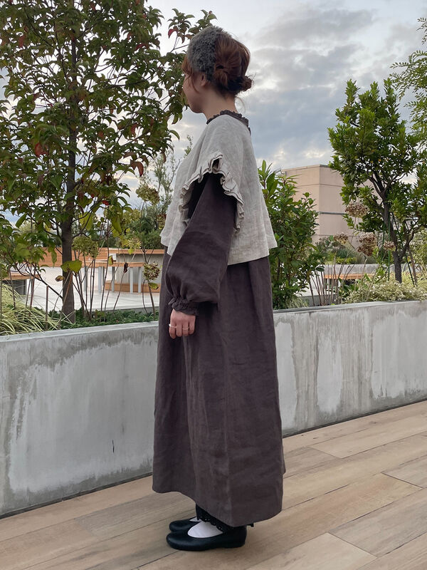 立川限定リネンダブルフリル2wayベスト 立川限定】リネンダブルフリル