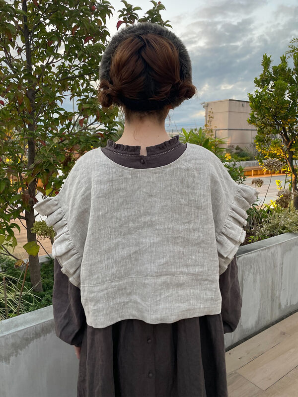 立川限定リネンダブルフリル2wayベスト 立川限定】リネンダブルフリル