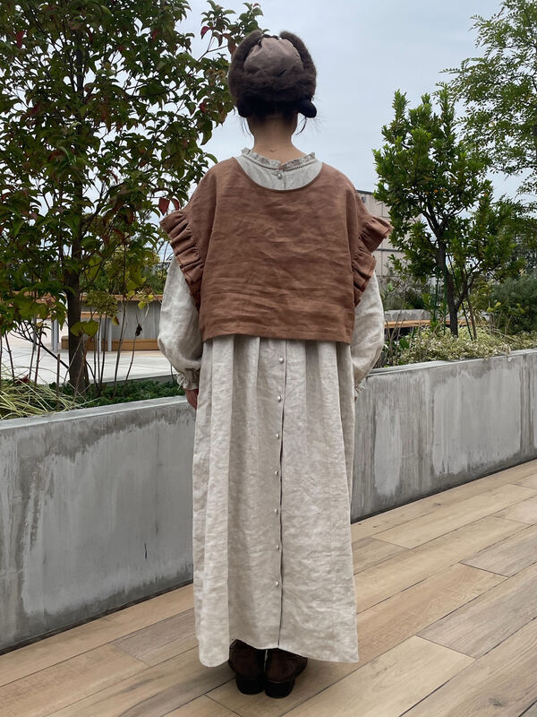 sm2 ◾️立川限定▪️リネンダブルフリル2wayベスト▪️チャコール