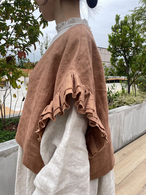 sm2 ◾️立川限定▪️リネンダブルフリル2wayベスト▪️チャコール sm2 ◾️立川限定▪️リネンダブルフリル2wayベスト▪️チャコール