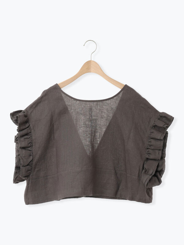 sm2 ◾️立川限定▪️リネンダブルフリル2wayベスト▪️チャコール sm2 ◾️立川限定▪️リネンダブルフリル2wayベスト▪️チャコール