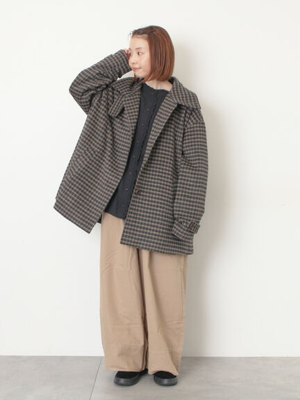 [帯電防止裏地]裾切替バルーンパンツ《M/Lサイズ》（ベージュ/ネイビー/キナリ）｜Samansa Mos2（サマンサ モスモス）通販