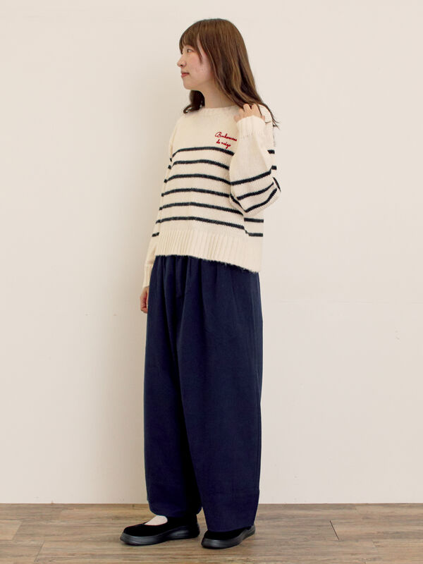 セール】 [帯電防止裏地]裾切替バルーンパンツ《M/Lサイズ》（ベージュ