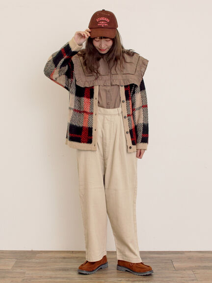 シャギーチェック柄カーディガン（オレンジ/イエロー/サックスブルー）｜Samansa Mos2（サマンサ モスモス）通販