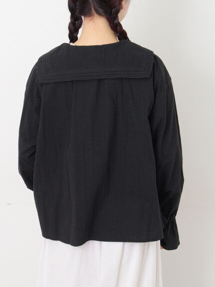 ビッグ襟ピンタックブラウス（ブラック/モカ/キナリ）｜Samansa Mos2（サマンサ モスモス）通販