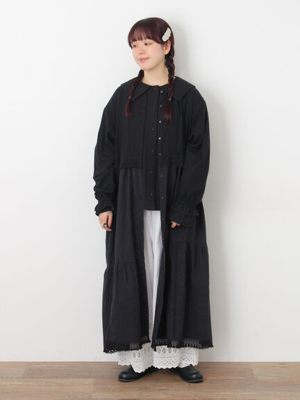 ビッグ襟ピンタックブラウス（ブラック/モカ/キナリ）｜Samansa Mos2（サマンサ モスモス）通販