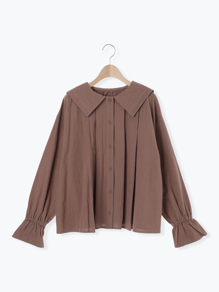 ビッグ襟ピンタックブラウス（ブラック/モカ/キナリ）｜Samansa Mos2（サマンサ モスモス）通販