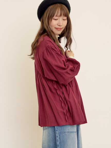 前後2WAYドロストチュニック（チャコールグレー/ボルドー/ベージュ）｜Samansa Mos2（サマンサ モスモス）通販