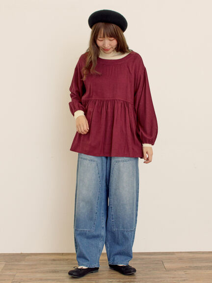 前後2WAYドロストチュニック（チャコールグレー/ボルドー/ベージュ）｜Samansa Mos2（サマンサ モスモス）通販