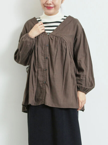 前後2WAYドロストチュニック（チャコールグレー/ボルドー/ベージュ）｜Samansa Mos2（サマンサ モスモス）通販