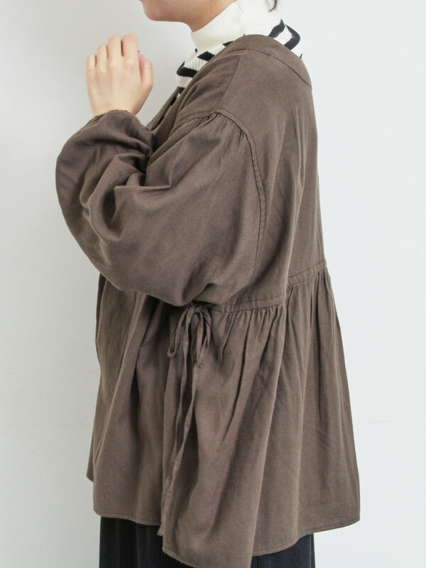 セール】 前後2WAYドロストチュニック（チャコールグレー/ボルドー