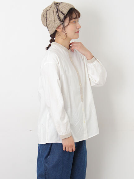 保温加工クレリックシャツ（オフホワイト/ベージュ/モカ/ブルー）｜Samansa Mos2（サマンサ モスモス）通販