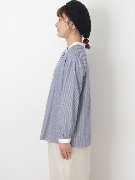 保温加工クレリックシャツ（オフホワイト/ベージュ/モカ/ブルー）｜Samansa Mos2（サマンサ モスモス）通販