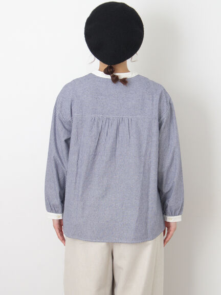 保温加工クレリックシャツ（オフホワイト/ベージュ/モカ/ブルー）｜Samansa Mos2（サマンサ モスモス）通販