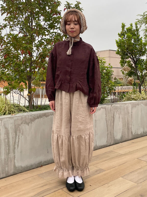 ルミネ立川店限定商品　リネンシームラインフリルブラウス　オフ 立川店/EC限定】リネンシームラインフリルブラウス（オフホワイト