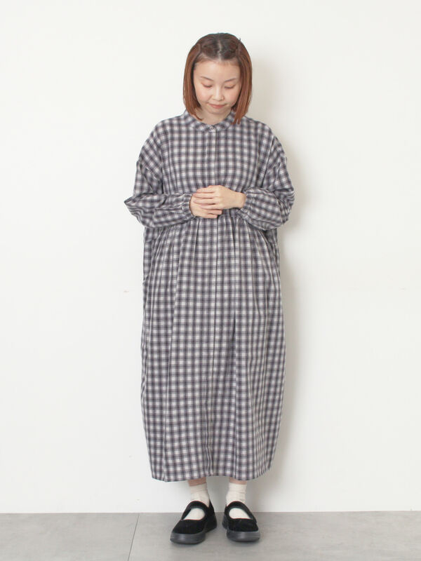 【保温加工】バンドカラーワンピース ≪S/Mサイズ≫（ブラック）｜Samansa Mos2（サマンサ モスモス）通販