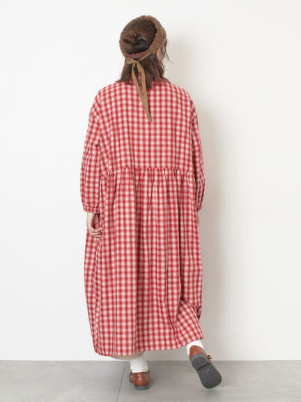 【保温加工】バンドカラーワンピース ≪S/Mサイズ≫（チャコールグレー/ブラック/レッド/ミント）｜Samansa Mos2（サマンサ モスモス）通販