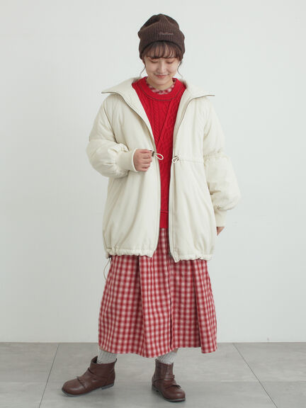 【保温加工】バンドカラーワンピース ≪S/Mサイズ≫（チャコールグレー/ブラック/レッド/ミント）｜Samansa Mos2（サマンサ モスモス）通販