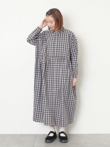 【保温加工】バンドカラーワンピース ≪S/Mサイズ≫（チャコールグレー/ブラック/レッド/ミント）｜Samansa Mos2（サマンサ モスモス）通販