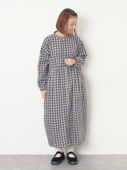 【保温加工】バンドカラーワンピース ≪S/Mサイズ≫（チャコールグレー/ブラック/レッド/ミント）｜Samansa Mos2（サマンサ モスモス）通販