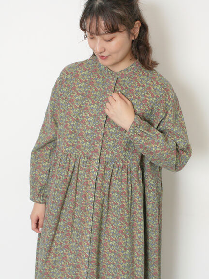 【保温加工】バンドカラーワンピース ≪S/Mサイズ≫（チャコールグレー/ブラック/レッド/ミント）｜Samansa Mos2（サマンサ モスモス）通販