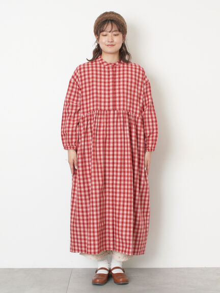 【保温加工】バンドカラーワンピース ≪S/Mサイズ≫（チャコールグレー/ブラック/レッド/ミント）｜Samansa Mos2（サマンサ モスモス）通販