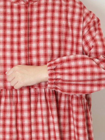 【保温加工】バンドカラーワンピース ≪S/Mサイズ≫（チャコールグレー/ブラック/レッド/ミント）｜Samansa Mos2（サマンサ モスモス）通販