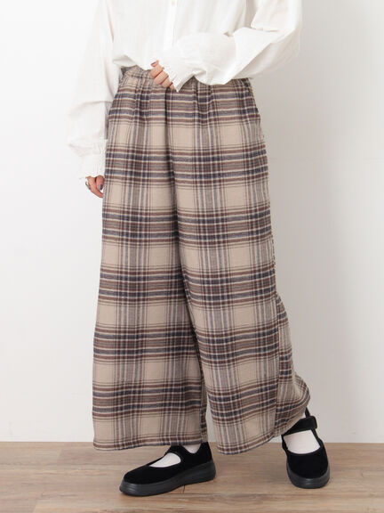 【M/Lサイズ】チェック柄ワイドパンツ（ブラック/ベージュ/ブラウン）｜Samansa Mos2（サマンサ モスモス）通販