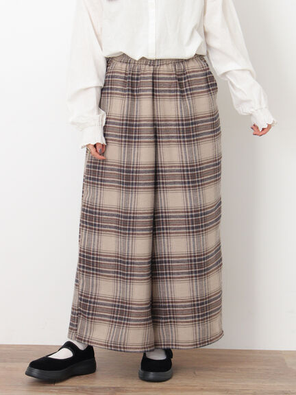 【M/Lサイズ】チェック柄ワイドパンツ（ブラック/ベージュ/ブラウン）｜Samansa Mos2（サマンサ モスモス）通販