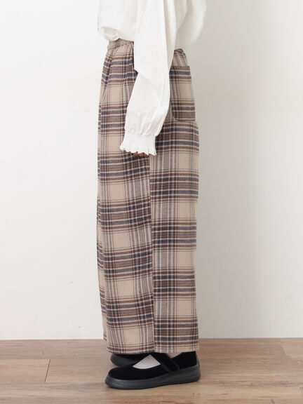 【M/Lサイズ】チェック柄ワイドパンツ（ブラック/ベージュ/ブラウン）｜Samansa Mos2（サマンサ モスモス）通販