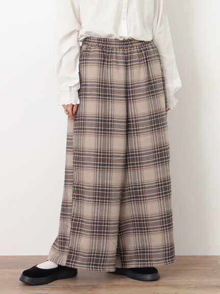 【M/Lサイズ】チェック柄ワイドパンツ（ブラック/ベージュ/ブラウン）｜Samansa Mos2（サマンサ モスモス）通販