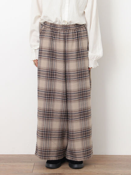 【M/Lサイズ】チェック柄ワイドパンツ（ブラック/ベージュ/ブラウン）｜Samansa Mos2（サマンサ モスモス）通販