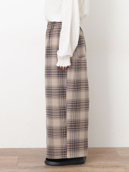 【M/Lサイズ】チェック柄ワイドパンツ（ブラック/ベージュ/ブラウン）｜Samansa Mos2（サマンサ モスモス）通販