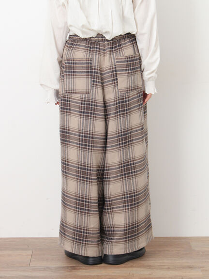 【M/Lサイズ】チェック柄ワイドパンツ（ブラック/ベージュ/ブラウン）｜Samansa Mos2（サマンサ モスモス）通販