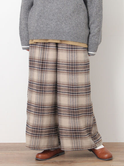 【M/Lサイズ】チェック柄ワイドパンツ（ブラック/ベージュ/ブラウン）｜Samansa Mos2（サマンサ モスモス）通販