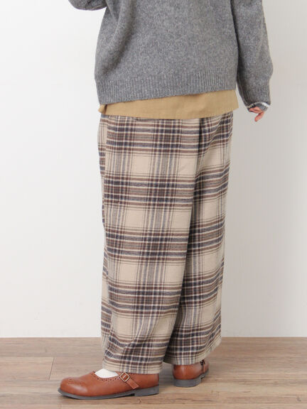 【M/Lサイズ】チェック柄ワイドパンツ（ブラック/ベージュ/ブラウン）｜Samansa Mos2（サマンサ モスモス）通販