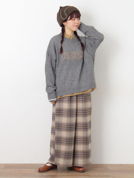 【M/Lサイズ】チェック柄ワイドパンツ（ブラック/ベージュ/ブラウン）｜Samansa Mos2（サマンサ モスモス）通販