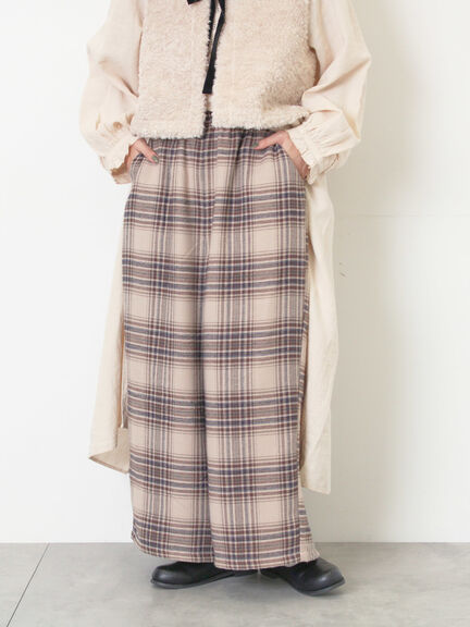 【M/Lサイズ】チェック柄ワイドパンツ（ブラック/ベージュ/ブラウン）｜Samansa Mos2（サマンサ モスモス）通販