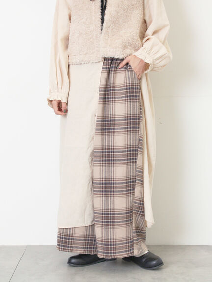【M/Lサイズ】チェック柄ワイドパンツ（ブラック/ベージュ/ブラウン）｜Samansa Mos2（サマンサ モスモス）通販